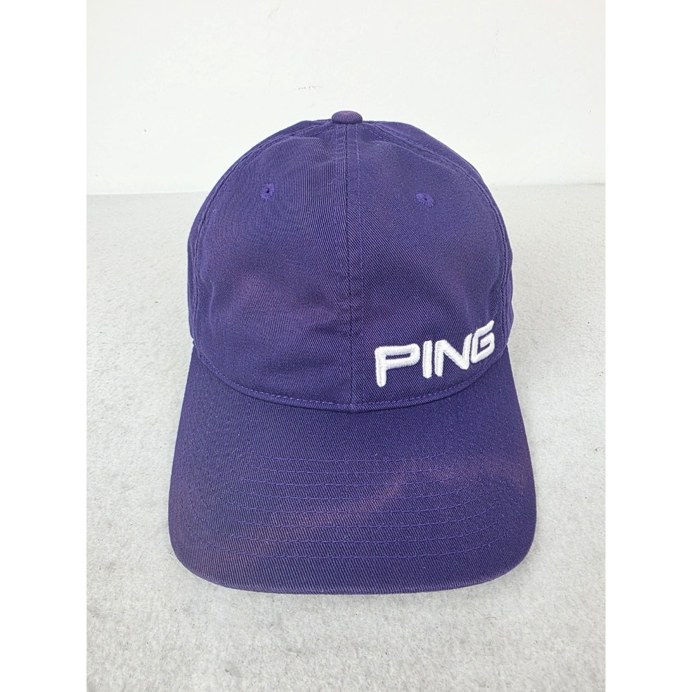 Sample Ping Golf Purple Hat Embroidered Logo Sun Faded Strapback